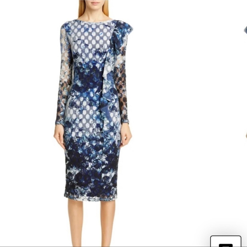 Fuzzi By Jean Paul Gaultier Abstract Dot Ruffle Detail Dress Size Large